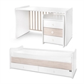 Letto MAXI PLUS NEW white+light oak /letto per adolescenti; scrivania; mobiletto multifunzionale/